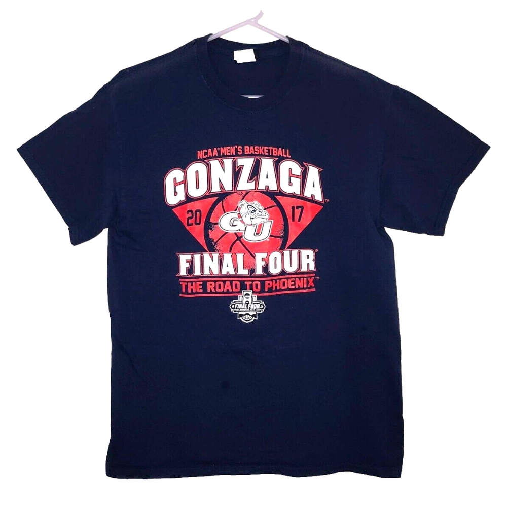 Gonzaga Bulldogs Basketball 2017 NCAA Final Four Navy Graphic T Shirt Size M